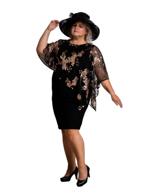 Tia upea ja näyttävä mustapohjainen juhlamekko