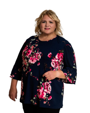 Anna plus-koon kukallinen pusero arkeen ja juhlaan