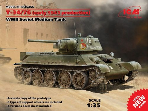 Russian T-34/76 (early 1943 production), WWII Soviet Medium Tank 1/35