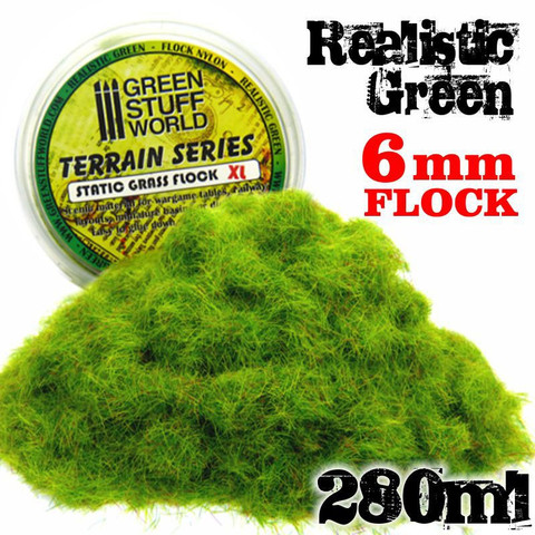 Static Grass Nylon Flock XL 6mm Green 280ml