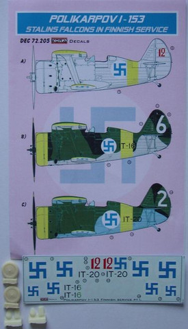 Polikarpov I-153 in Finnish Service (Sis. Dekaaliarkki & resiinipyörät) 1/72