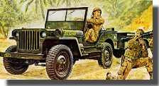 Willys Jeep with Trailer  1/35