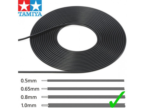 Cable Black, Outer Diameter 1,0mm
