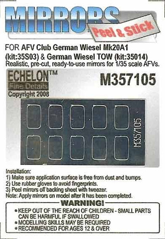 German Wiesel Mk20A1 & TOW Mirrors (AFV Club) 1/35