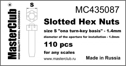 Slotted Hex Nuts, Size S "on A Turn-Key basis" - 1.4mm