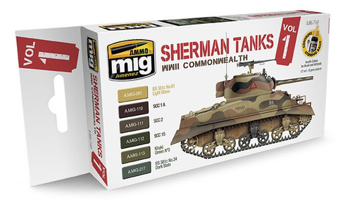 WWII Commonwealth Sherman Tanks Paint Set
