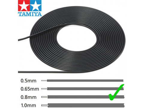 Cable Black, Outer Diameter 0,8mm