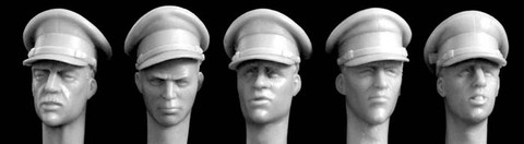 5 Heads British Officers Type peaked Cap 1/35