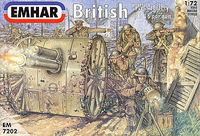 British (WWI) Artillery and 18 pdr gun 1/72