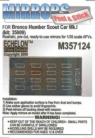 Humber Scout Car Mk.I Mirrors (Bronco) 1/35