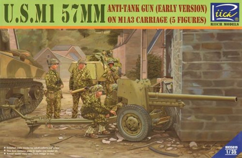 U.S. M1 57mm Anti-Tank Gun + 5 Figures 1/35