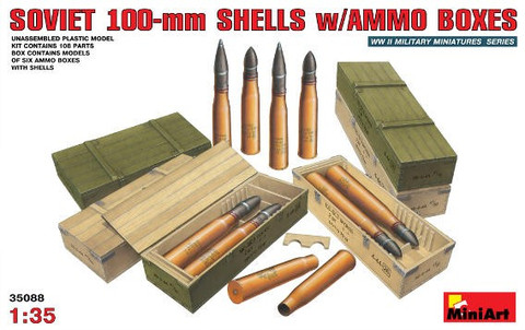 Soviet 100-mm shells with ammo boxes 1/35