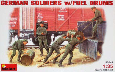 German Soldiers w/Fuel Drums 1/35
