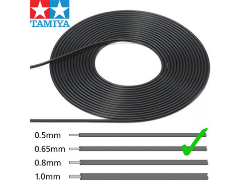 Cable Black, Outer Diameter 0,65mm