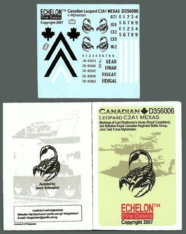 Canadian Leopard C2A1 MEXAS markings 1/35
