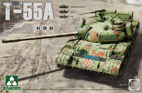 T-55 A Russian Medium Tank (3 in 1) 1/35
