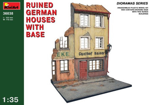 Ruined German houses with base 1/35