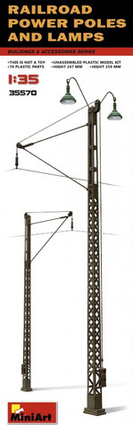 Railroad Power Poles and Lamps 1/35
