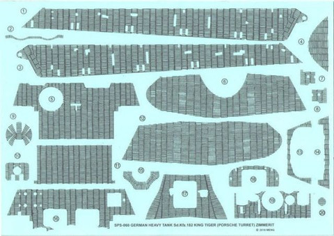 Zimmerit Decal for TS037 King Tiger Porsche 1/35