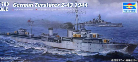 German Zerstorer Z-43 1944 1/700
