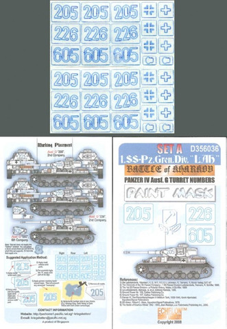 LSSAH PzIV Ausf.G Kharkov Numbers (Set A Paint Mask) 1/35