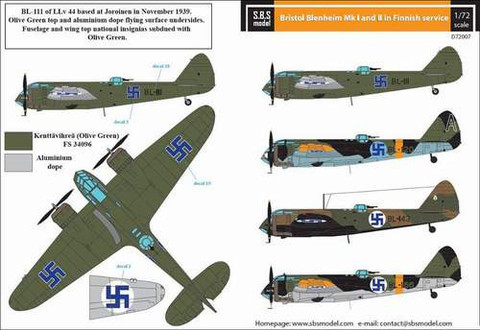 Bristol Blenheim Mk.I – Mk.II Finnish Air Force  1/72