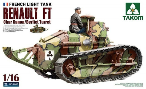 French Light Tank Renault FT Char Canon/Berliet Turret 1/16