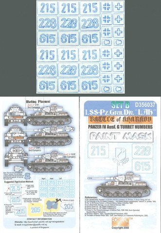 LSSAH PzIV Ausf.G Kharkov Numbers (Set B Paint Mask) 1/35