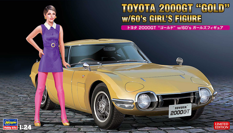 Toyota 2000GT Gold & 60’s Girl Figure  1/24