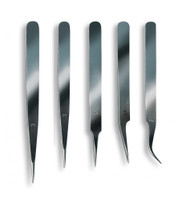 Stainless Steel Fine Point Tweezers (Set of 5)