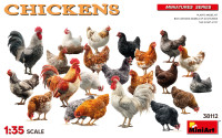 1/35 Chickens (30 Chicken Figures Included)