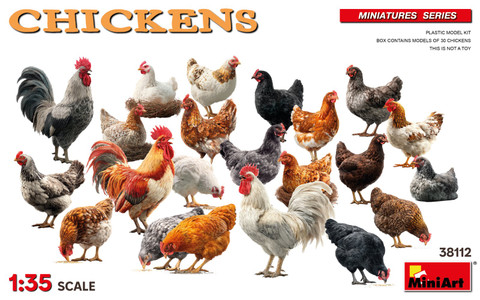 1/35 Chickens (30 Chicken Figures Included)