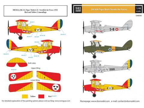 De Havilland DH-82A Tiger Moth (Nordic Air Forces)  1/48