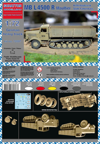 1/72 Mercedes MB L-4500 R Maultier Kettenlaufwerk Stahl-Fahrerhaus