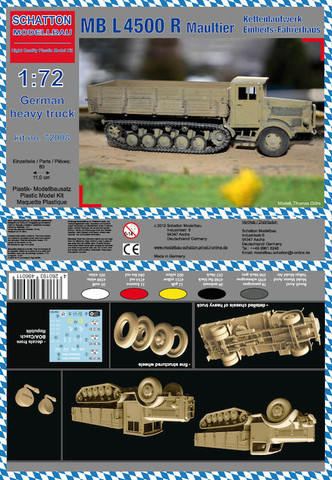 1/72 Mercedes MB L-4500 R Maultier Kettenlaufwerk Einherts-Fahrerhaus (with square cab)