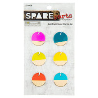 Gold/ Bright Round Charms  -metallikoristeet