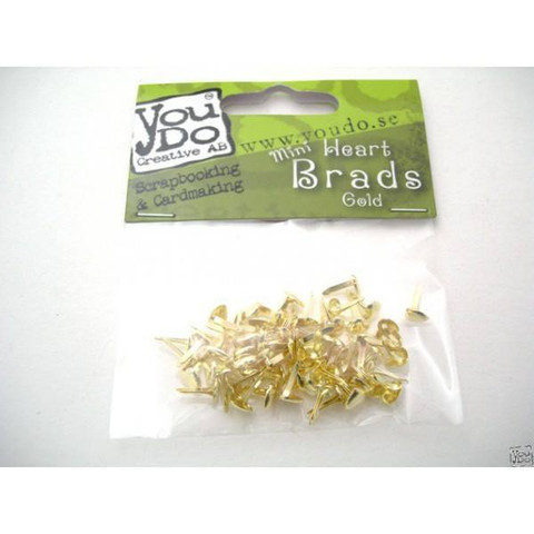 Mini Gold Heart Brads