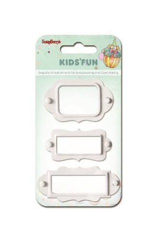 Kids Fun White Book Plates  -metallikoristeet