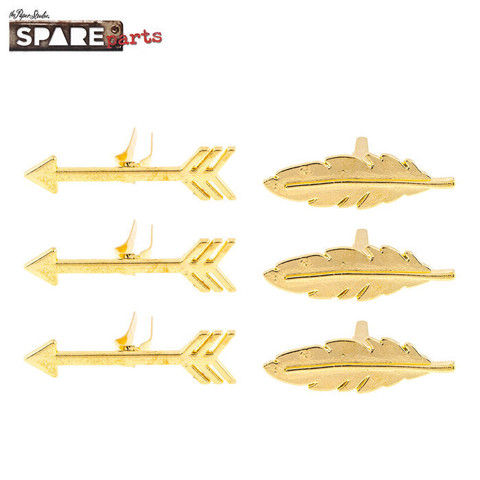 Spare Parts: Gold Arrow & Feather Brads