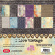 I Love  Vintage 12x12 - paperikokoelma