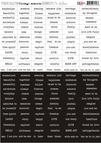 Vintage Moments Words A4 - tarra-arkki