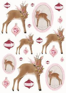 Tilda: Deer A4 - korttikuva-arkki