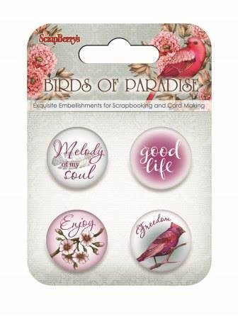 Flair Buttons: Birds of Paradise 1 - koristeet