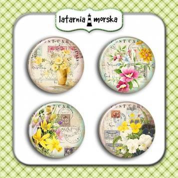 Flair Buttons: Vintage Flowers 4  -  koristeet