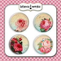 Flair Buttons: Vintage Roses 1  -  koristeet