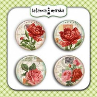 Flair Buttons: Vintage Flowers 3  -  koristeet