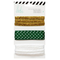 Premium Ribbon: Gold & Green - nauhapakkaus