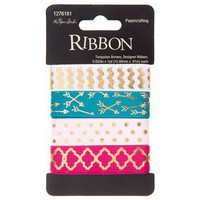   Designer Ribbon: Turquoise Arrows -nauhapakkaus