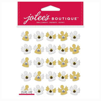 Jolee's Boutique 3D Dimensional Stickers: Gold & White Angel Repeats
