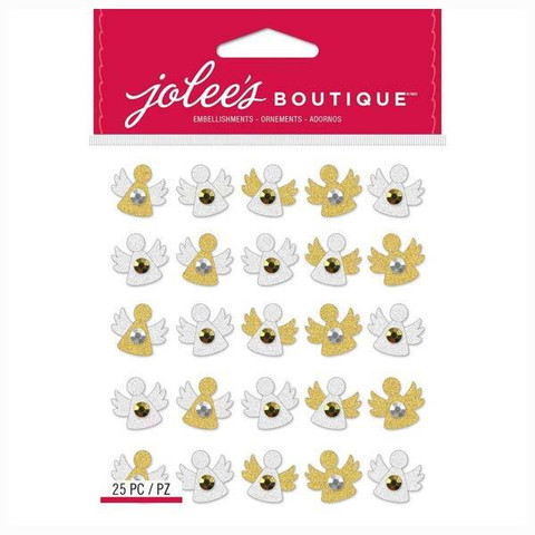 Jolee's Boutique 3D Dimensional Stickers: Gold & White Angel Repeats